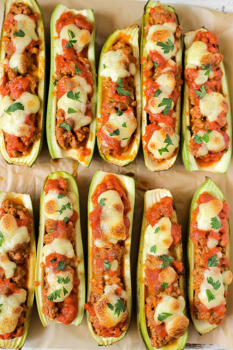 Easy Ground Beef Stuffed Zucchini Boats