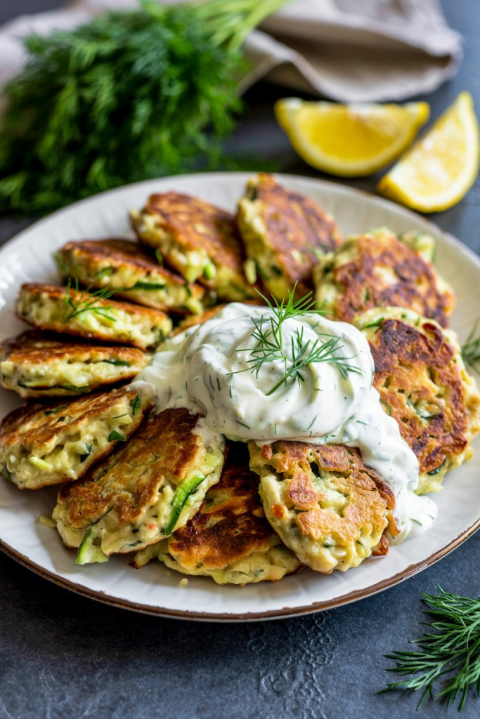 Healthy Salmon Fritters with Fresh Zucchini
