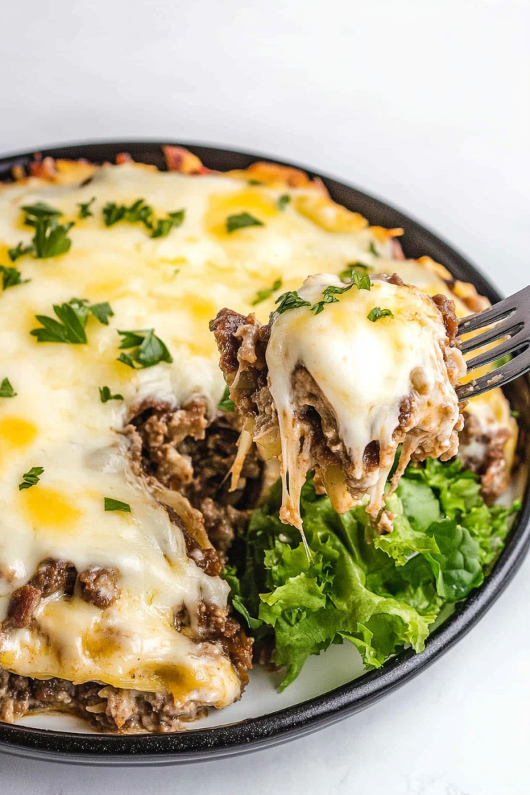 Easy Philly Cheesesteak Casserole