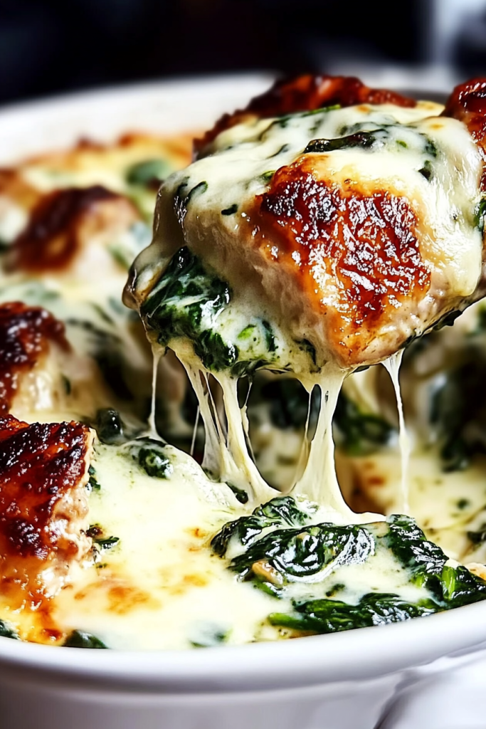 Low Carb Chicken Casserole with Creamy Spinach