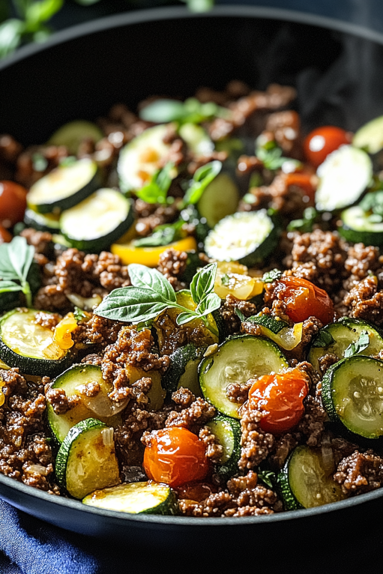 Ground Beef Zucchini Skillet