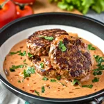 Keto Feta Burgers With Tomato Cream Sauce
