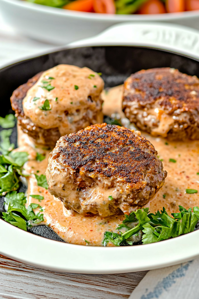 Keto Dinner Goal: Feta Burgers and Creamy Sauce