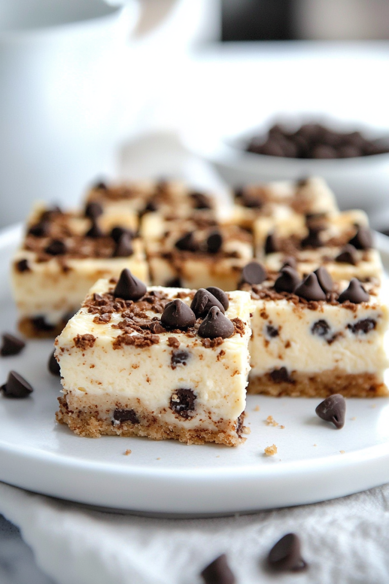 Keto Chocolate Chip Cookie Cheesecake Bars