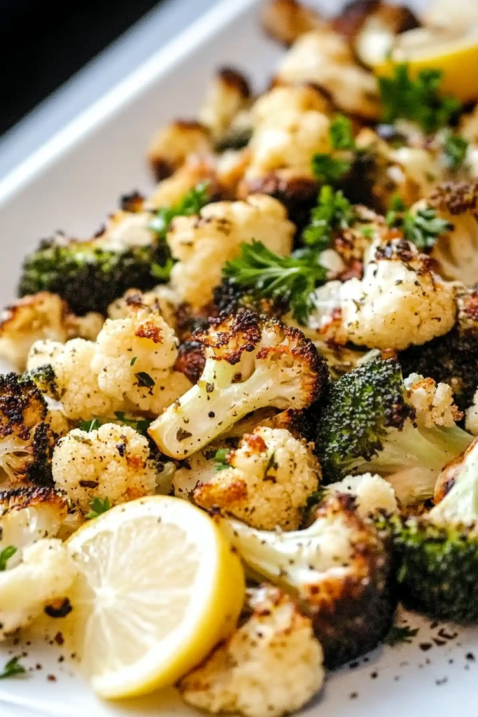 Crispy Roasted Broccoli and Cauliflower So Easy