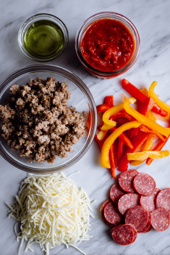low carb pizza bowl