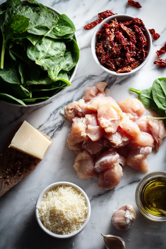 Tuscan Chicken Spaghetti Squash ingredients