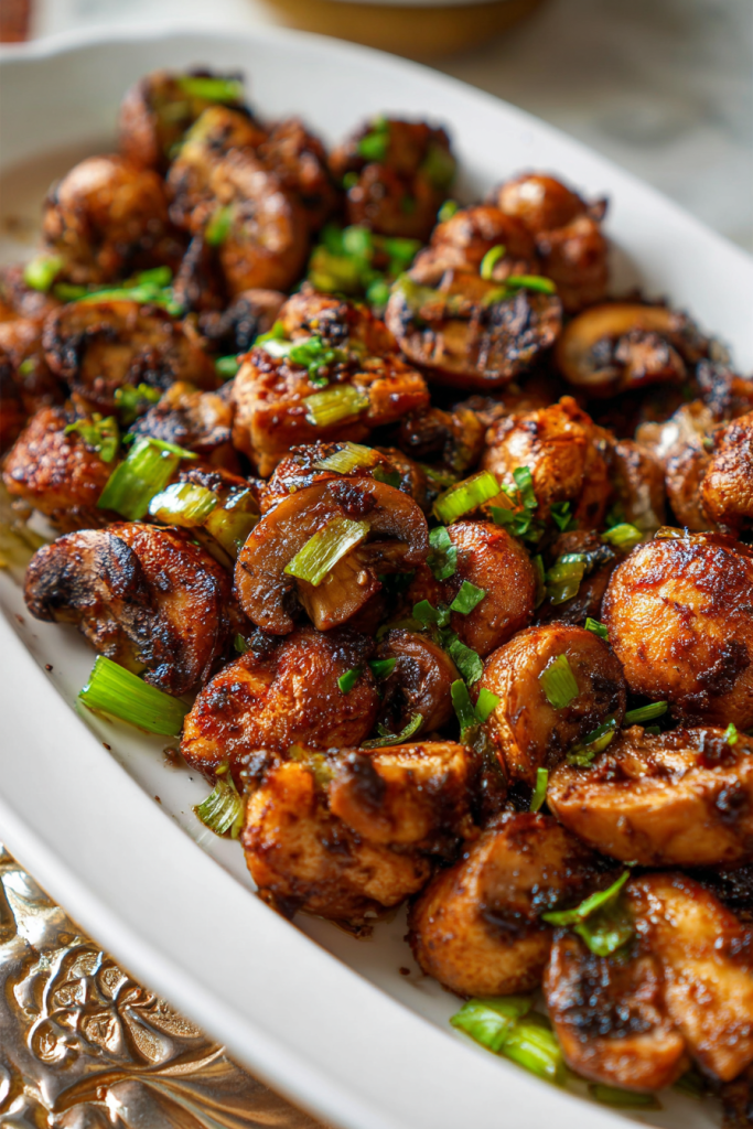 garlic mushroom chicken bites