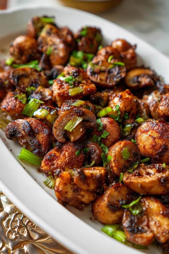 garlic mushroom chicken bites