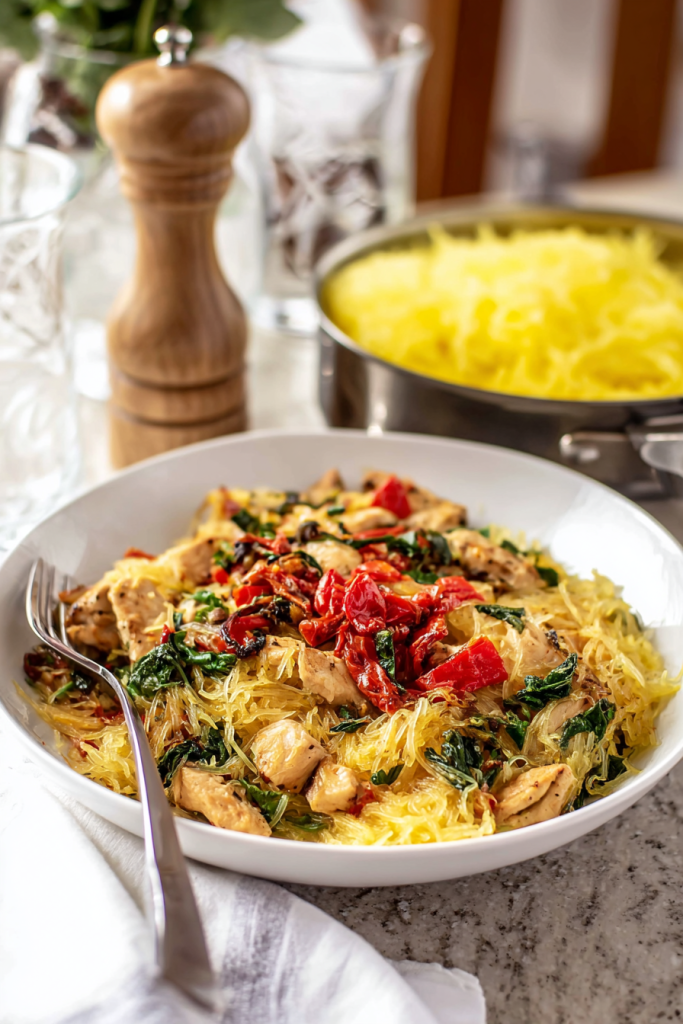 Tuscan Chicken Spaghetti Squash