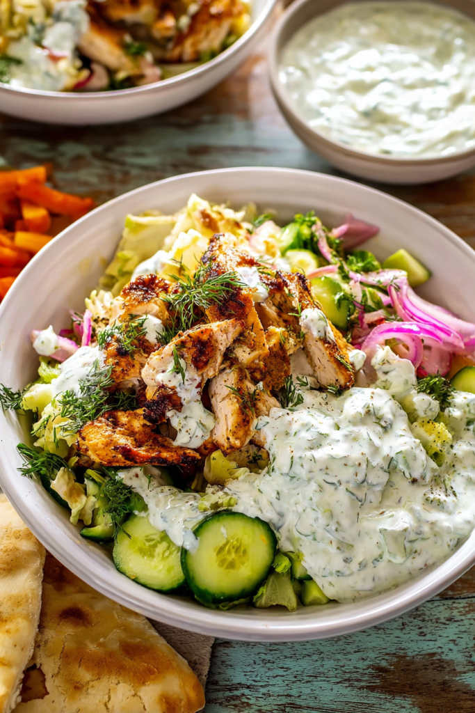 chicken tzatziki bowls