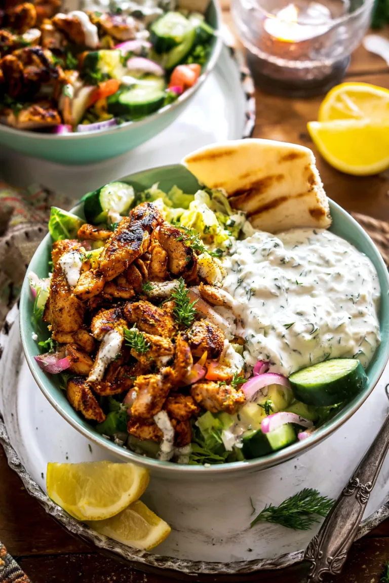 Easy Chicken Tzatziki Bowls Recipe | Mediterranean Dinner
