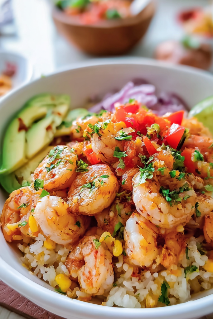 fiesta shrimp rice bowl