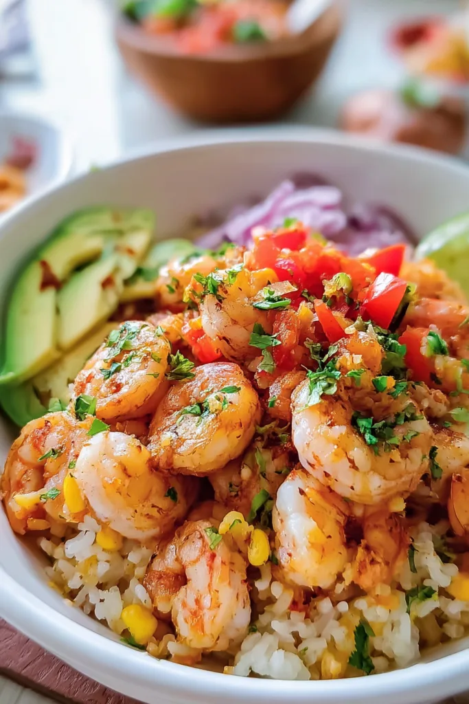 fiesta shrimp rice bowl