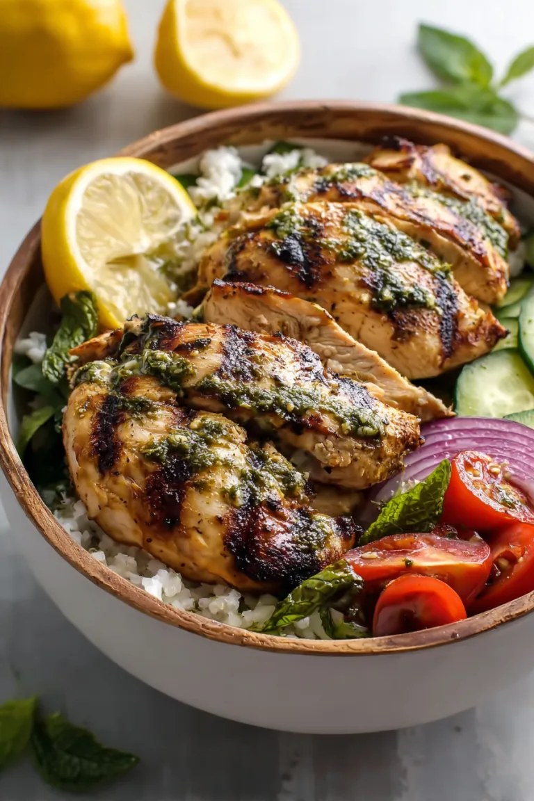 Grilled Lemon Herb Chicken Bowls - Easy Healthy Recipe | Pure Diet Life