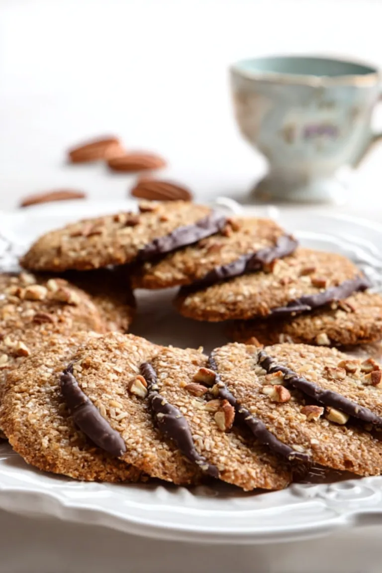 Keto Pecan Lace Cookies with Chocolate Dip Recipe