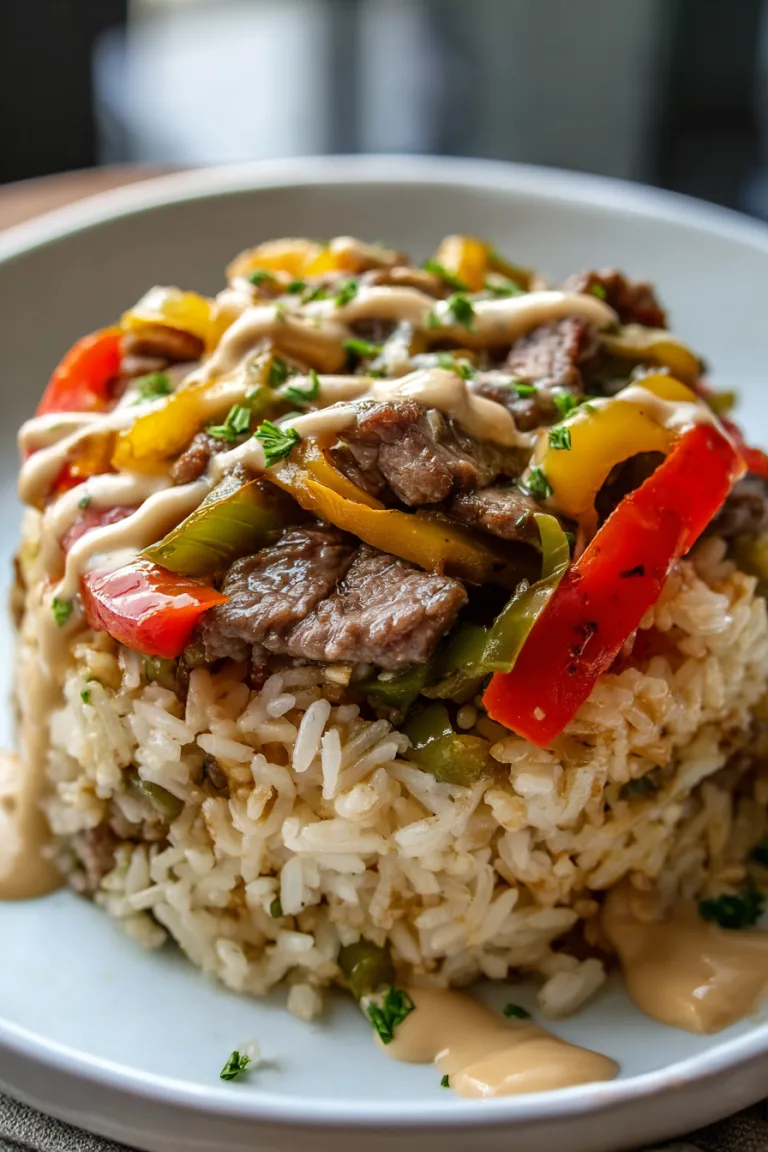 High Protein Philly Cheesesteak Rice Bowls Recipe