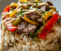 High Protein Philly Cheesesteak Rice Bowls Recipe
