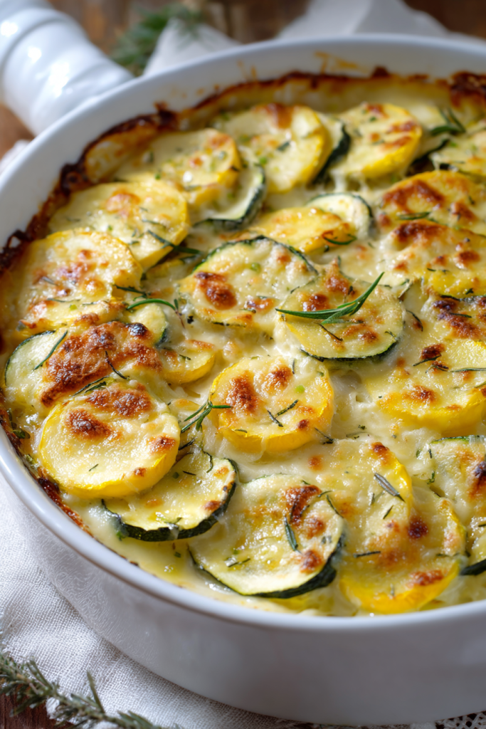 zucchini gratin with yellow squash