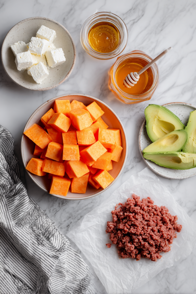 hot honey ground beef bowls