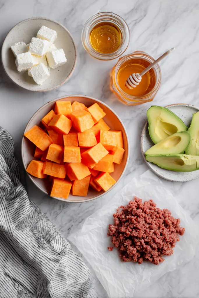 hot honey ground beef bowls