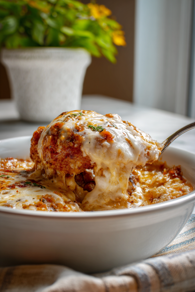 cottage cheese chicken parm bowl