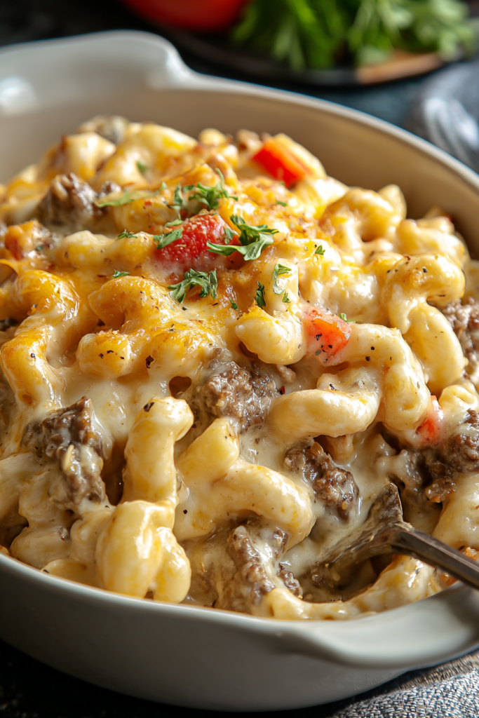Creamy Philly Cheesesteak Mac and Cheese