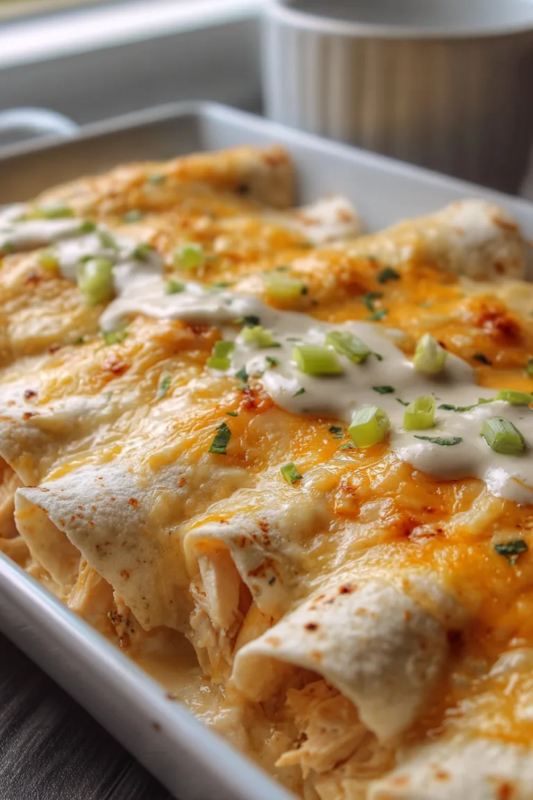 High Protein Chicken Enchiladas with White Sauce | Recipe