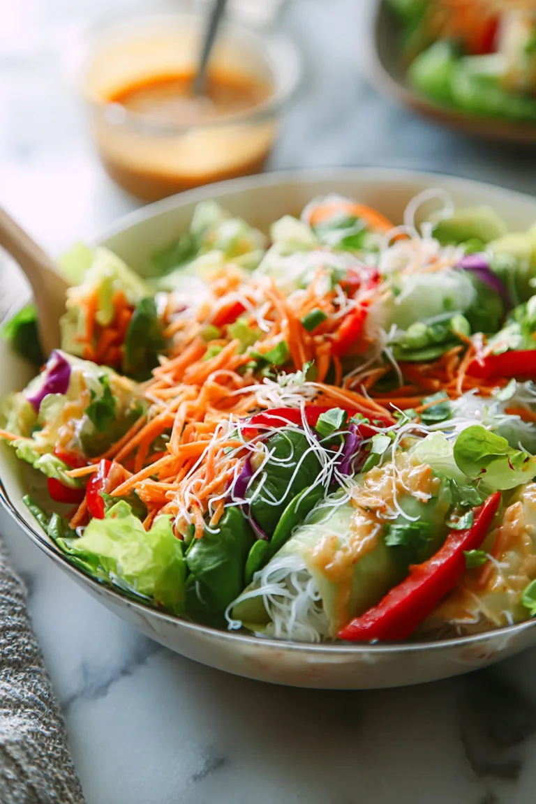 Spring Roll Salad with Spicy Ginger Dressing Recipe
