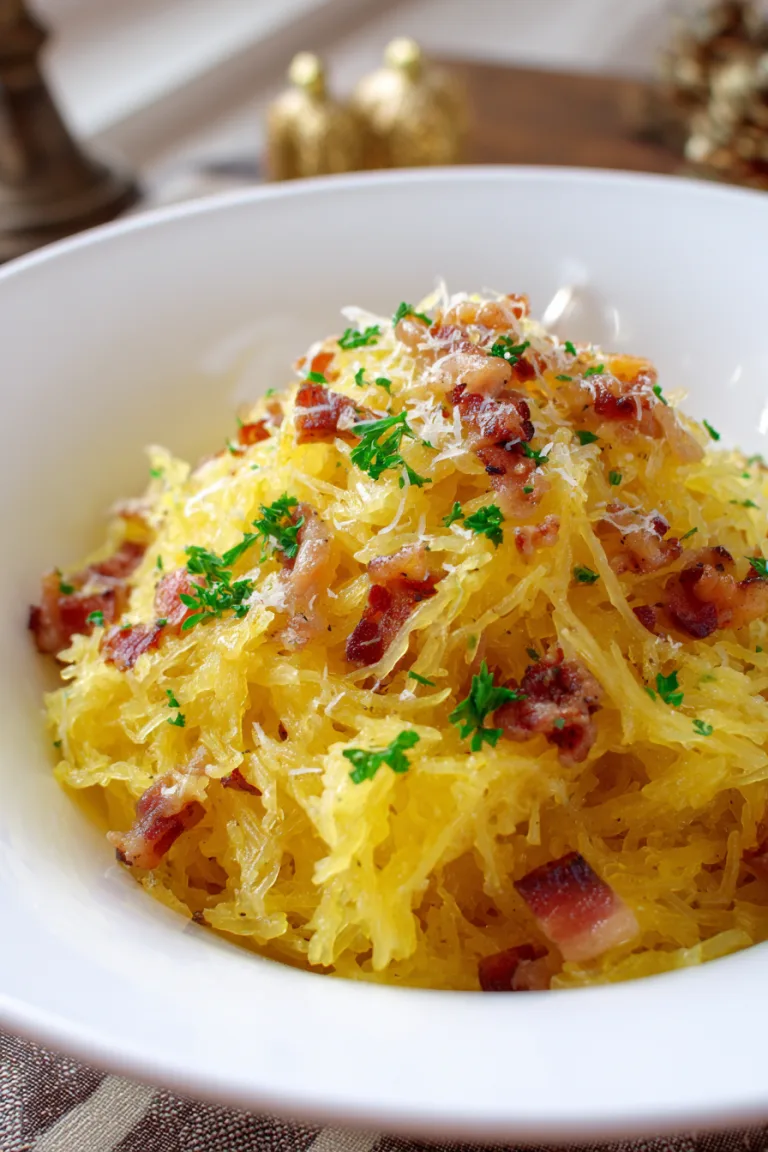 Spaghetti Squash Carbonara (Low-Carb & Keto-Friendly)