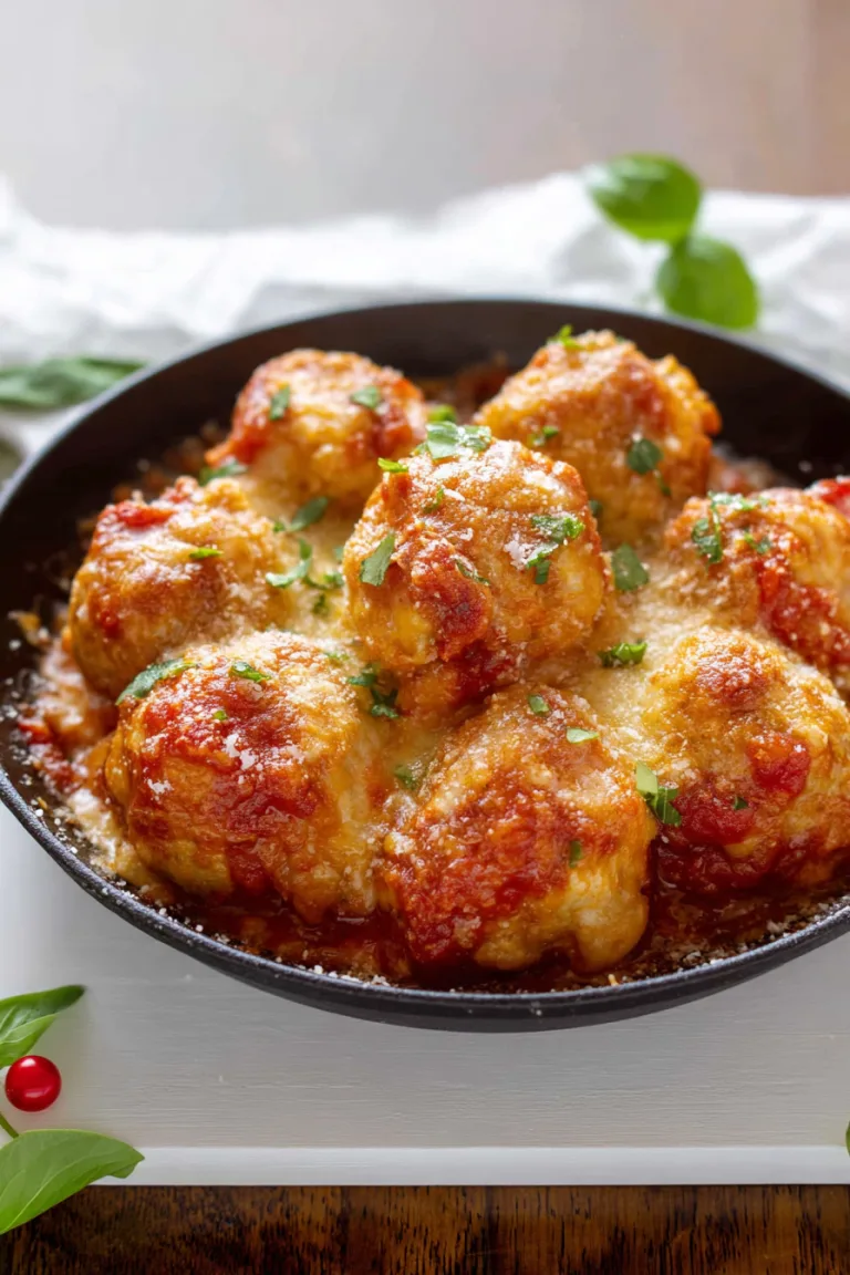 Chicken Parmesan Meatballs Recipe (Easy & Juicy)