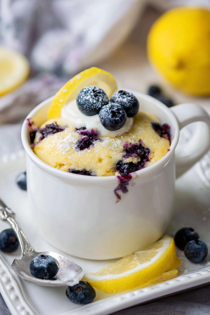 Lemon Blueberry Keto Mug Cake