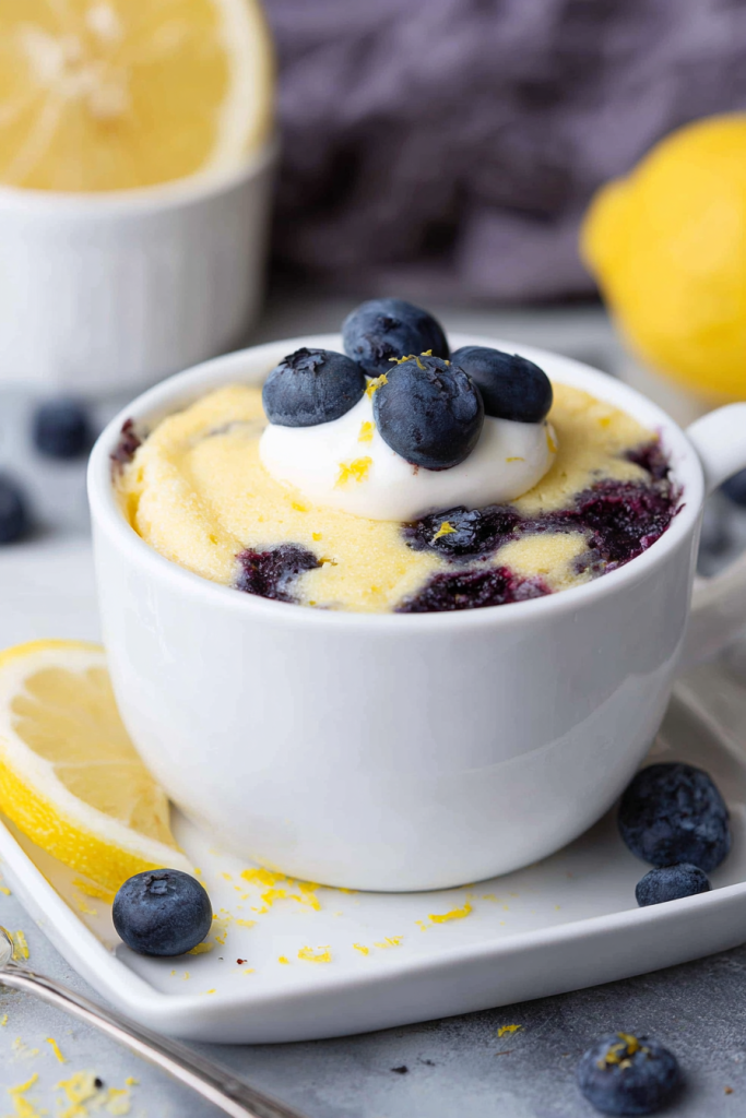 Lemon Blueberry Keto Mug Cake