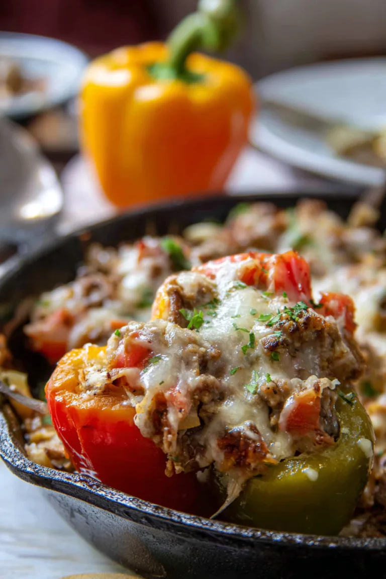 Keto Stuffed Pepper Skillet Recipe (One Pan, 25 Minutes)