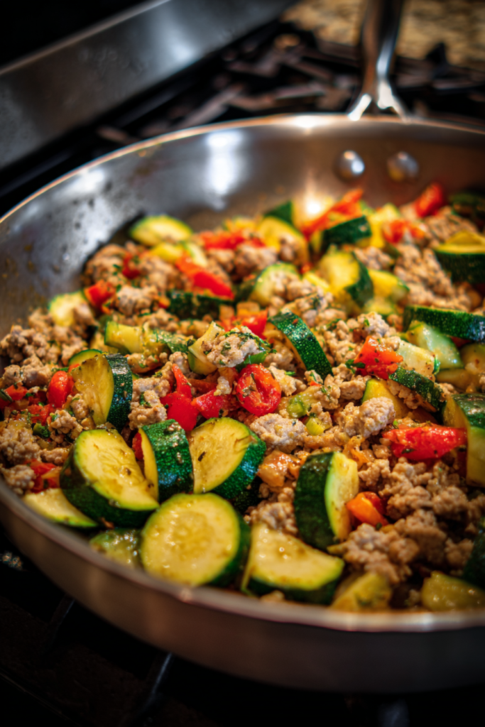 ground turkey and zucchini skillet