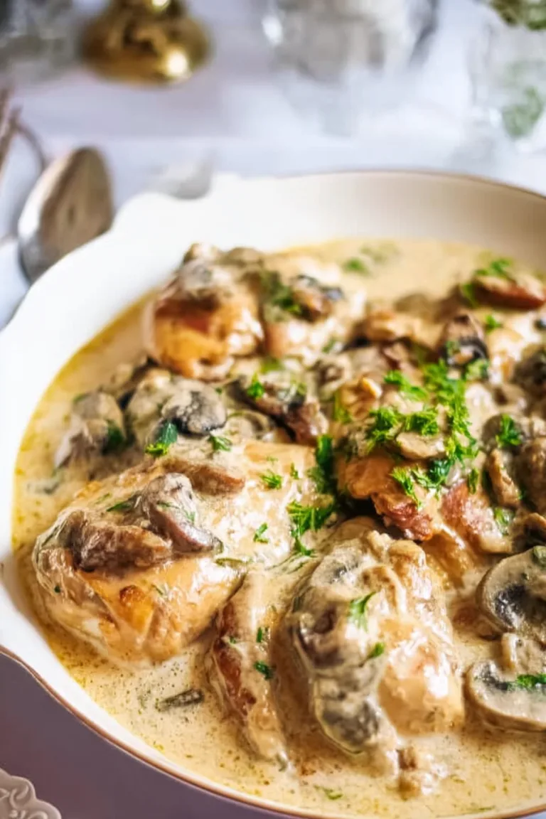 Creamy Garlic Mushroom Chicken (One Pan Recipe)