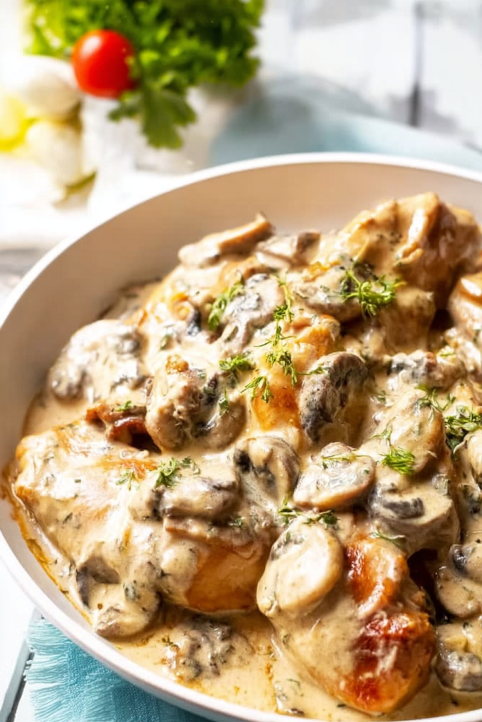 creamy garlic mushroom chicken