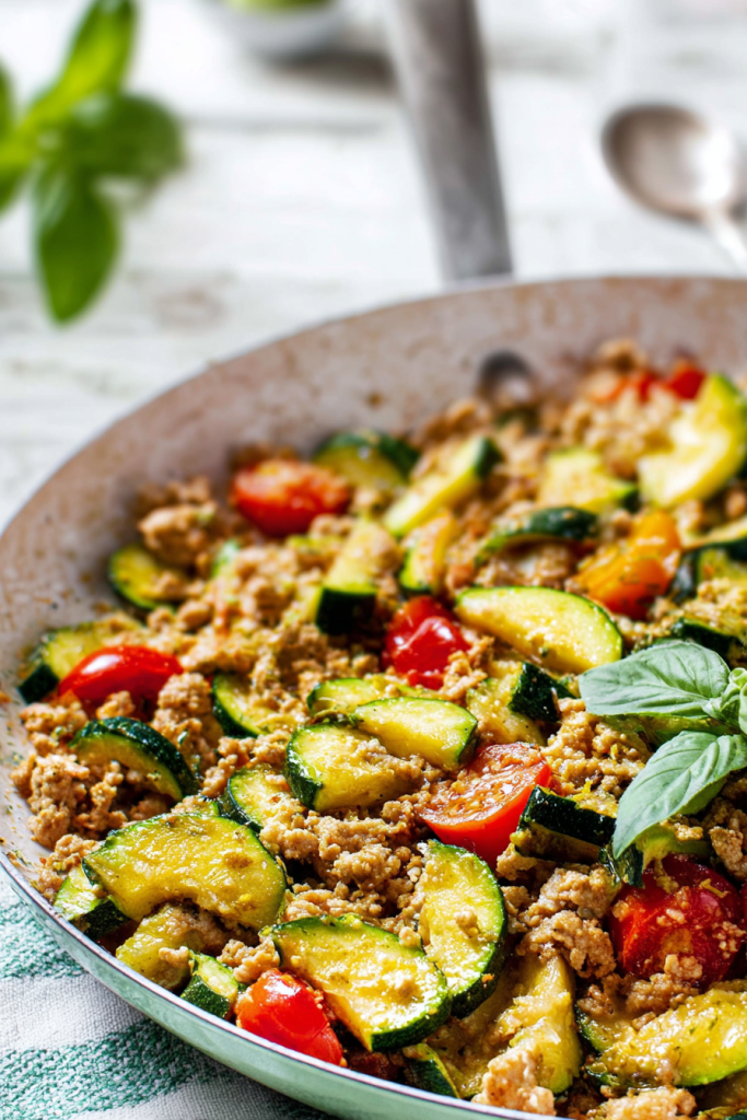 ground turkey and zucchini skillet
