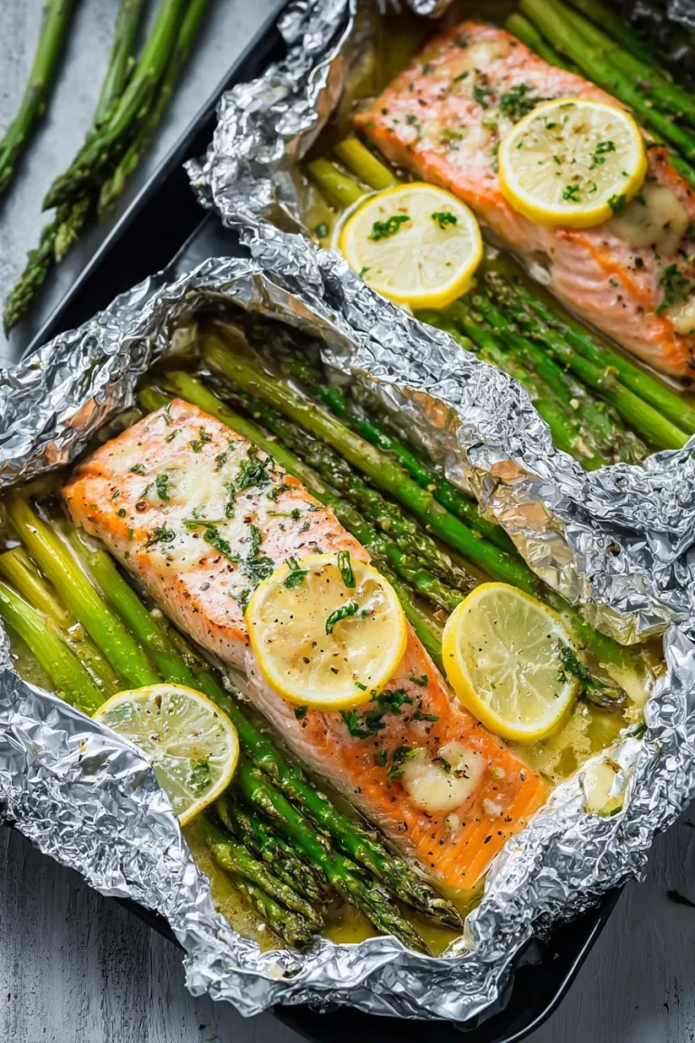 Baked Salmon in Foil Packs with Asparagus (25 Minutes)