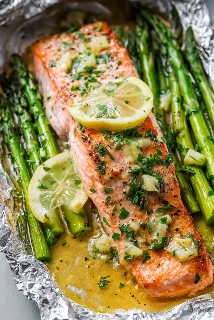 baked salmon in foil packs