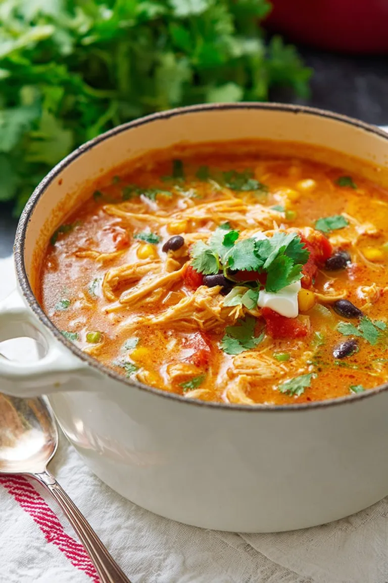 Creamy Chicken Enchilada Soup (Easy One-Pot Recipe)
