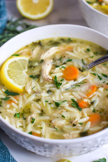 Easy Instant Pot Lemon Chicken Orzo Soup