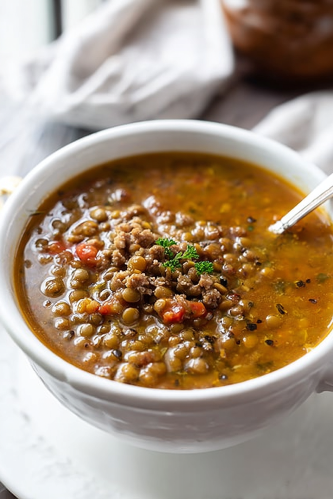 lentil sausage soup