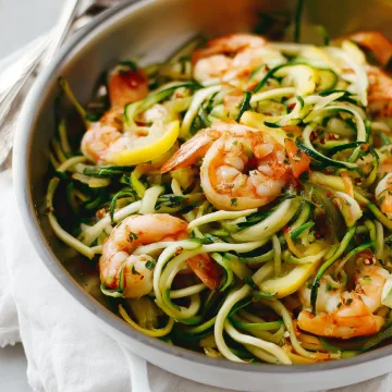 Zucchini Pasta with Lemon Garlic Shrimp