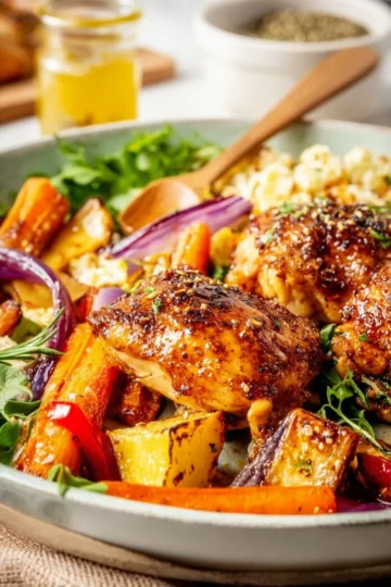 Roasted Chicken Power Bowl with Hot Honey