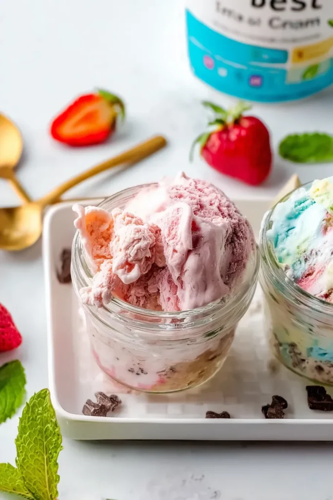 Mason jar ice cream