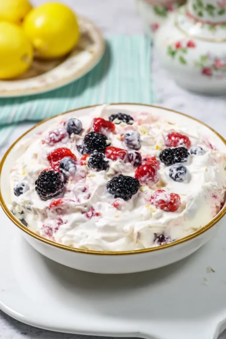 Keto Lemon Berry Cheesecake Salad (15-Min Dessert)